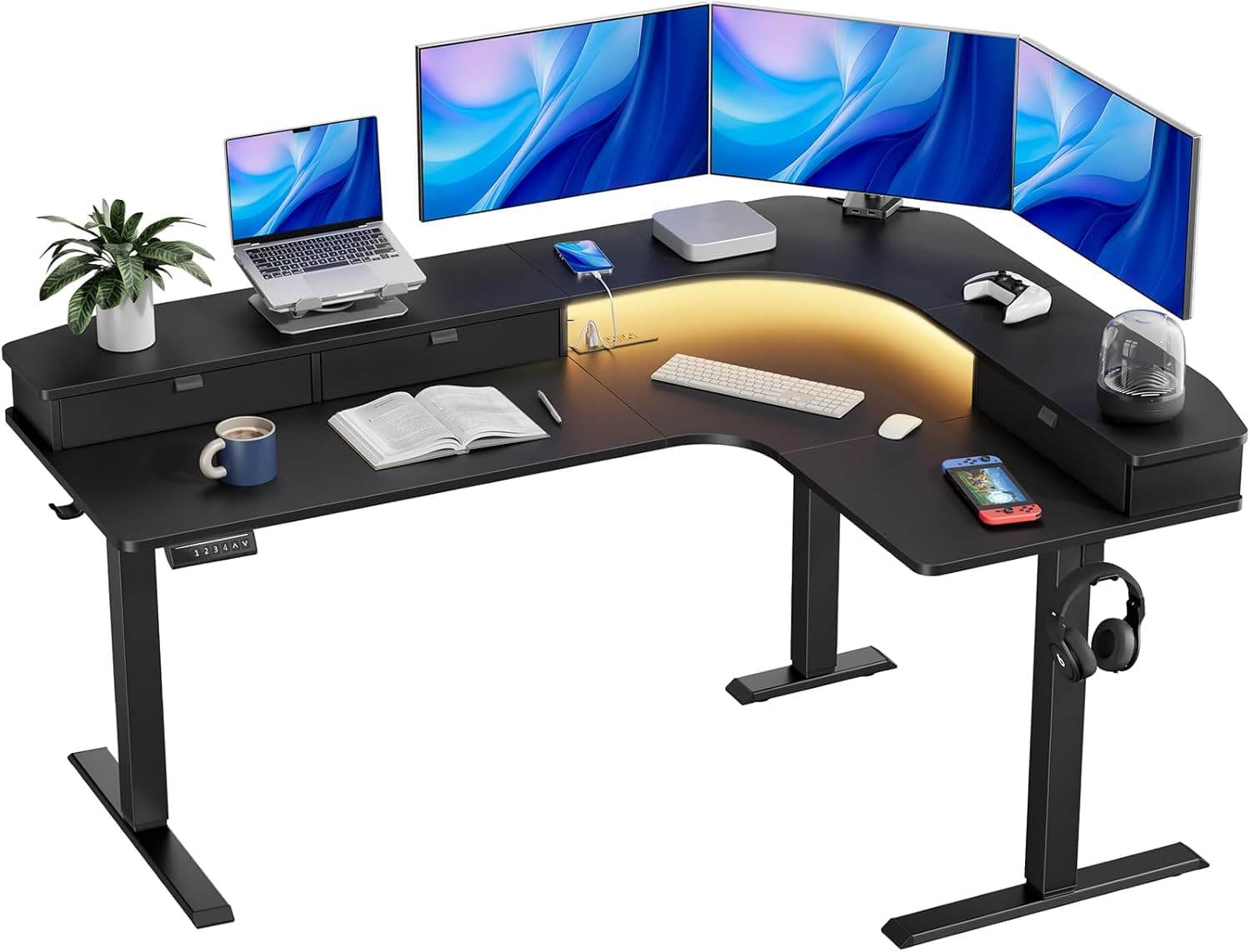 Transform Your Workspace with This Premium L-Shaped Standing Desk