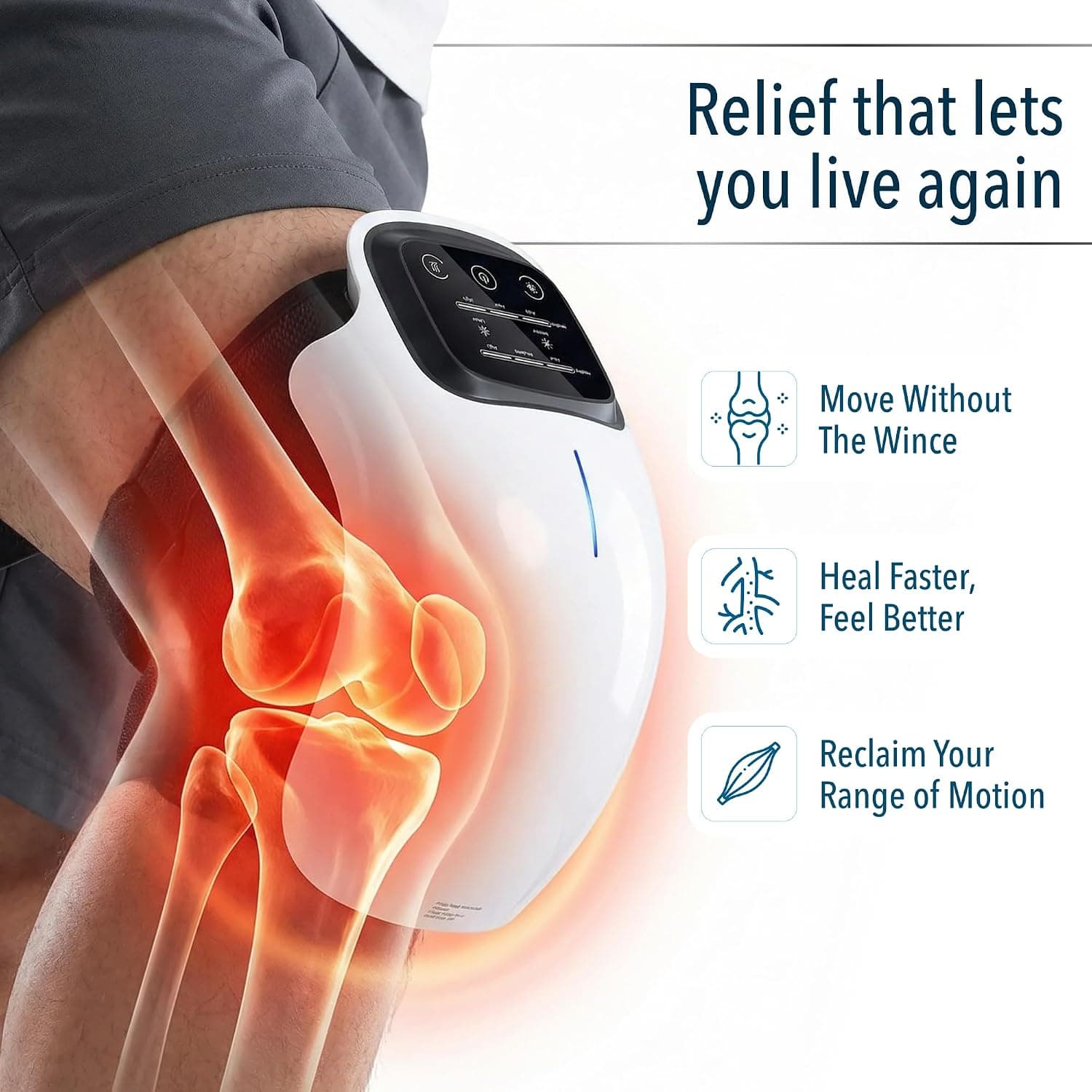 Relieve Knee Discomfort at Home with This Smart Heated Knee Massager